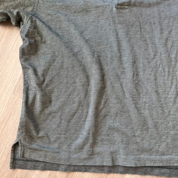 ** Nike Golf Mens Heathered Gold Black Collared Button Short Sleeve Polo Large - Picture 2 of 8